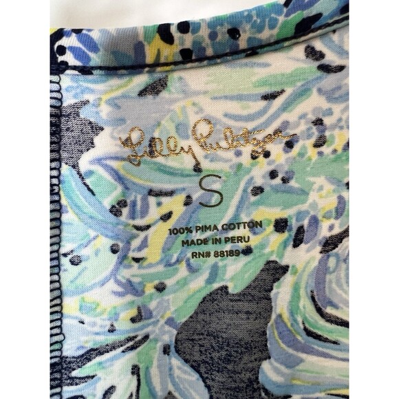 Lilly Pulitzer Merrill Maxi Dress High Tide Navy Col Scuba Doo Print Side Slit S - Picture 7 of 11